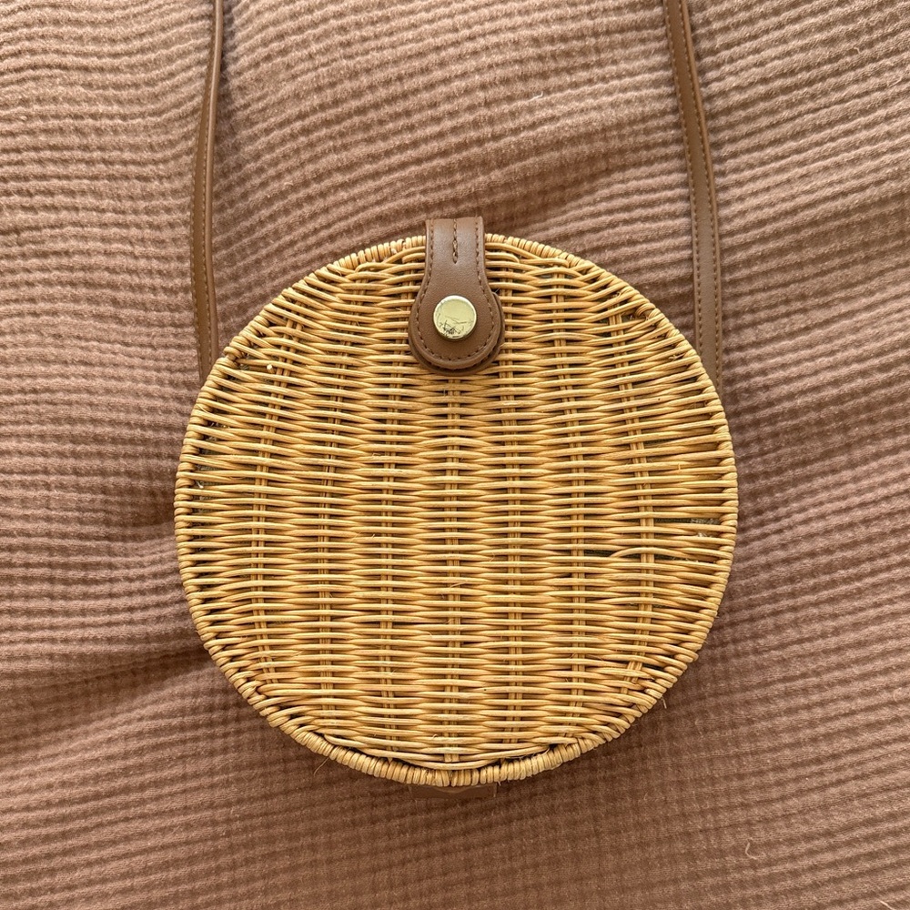 Zara Tan Woven Crossbody Bag